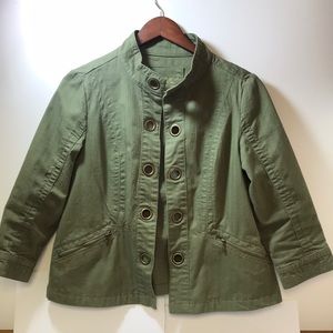 Live a Little Olive Green Cotton Jacket Size Med